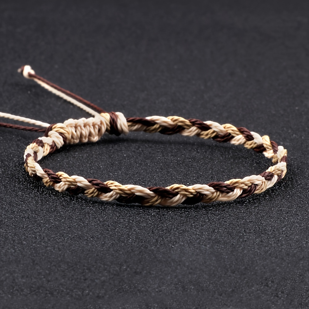 Colorful 3 Strand Braided Bracelet with Adjustable Length